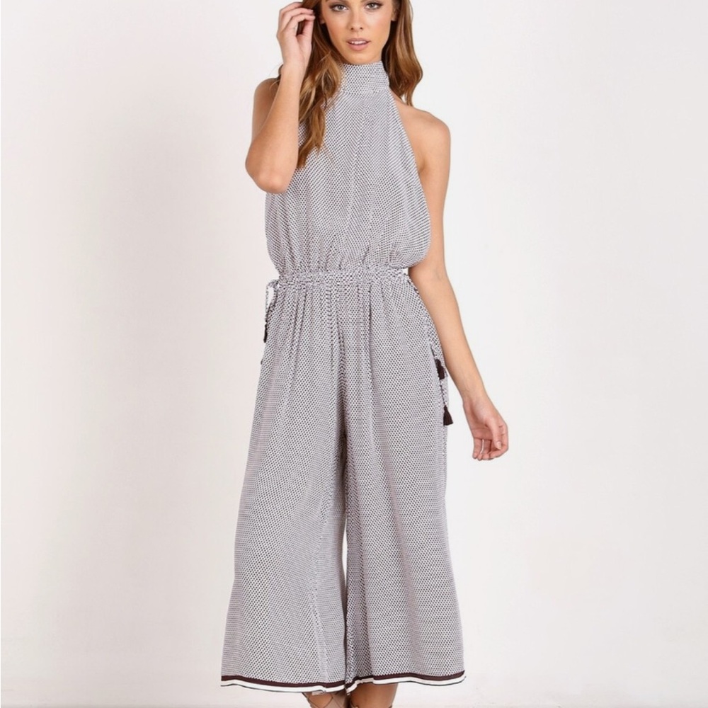 Anthropologie Jumpsuit with open back and Cropped Wide Legs